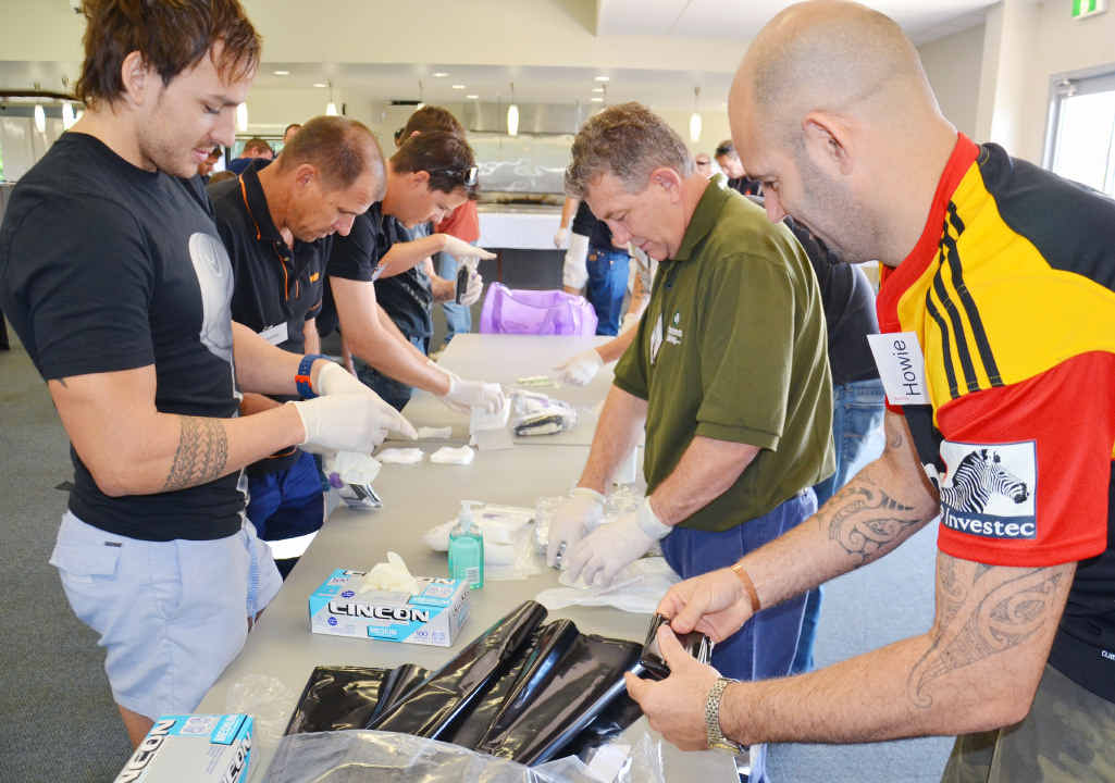 Kestrel employees assemble the birth kits as part of their LEAN training and induction to the Kestrel Mine Extension. Kestrel employees assemble the birth kits as part of their LEAN training and induction to the Kestrel Mine Extension.